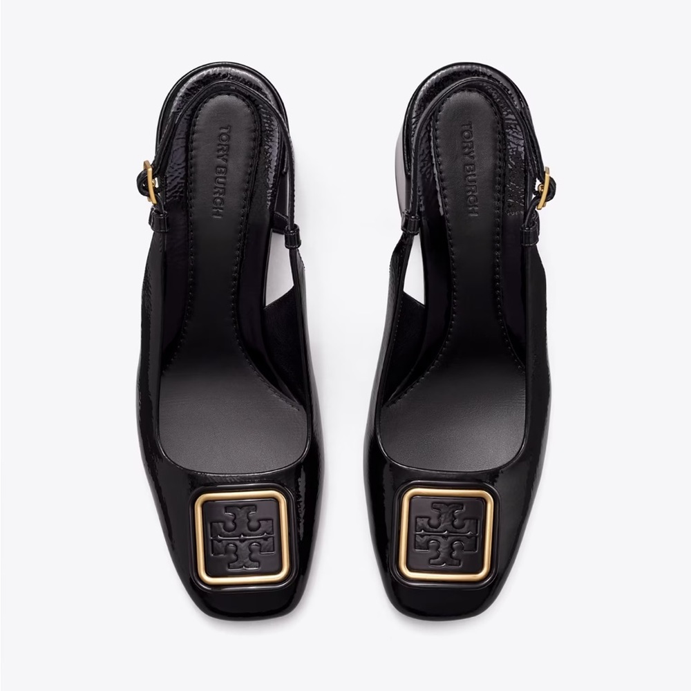 Tory Burch Sling Back patent leather shoes. Worn twice. Excellent condition.